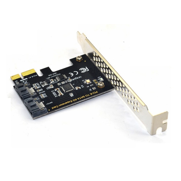 SATA3.0 PCIE Riser Card PCI-E till SATA3.0 expansionskort ASM1061 6GB/S Adapter 2x SATA3.0-gränssnitt för hårddisk