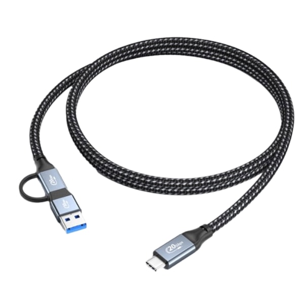 Typ C till typ C/USB3.0-kabel, typ C hane till typ C/USB3.0 hane PD100W laddningssladd & 20 Gbps snabb dataöverföring 1.5m