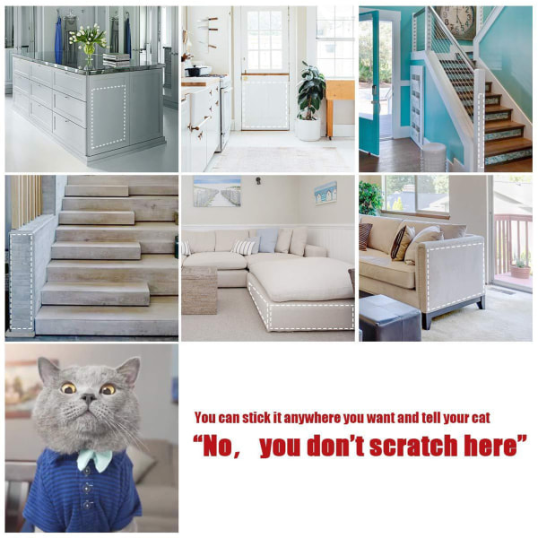 10-pack för Cat Scratch Avskräckande Tejp Klara sköldar Möbelskydd från katter som kliar för soffan Anti-Scratch Pa