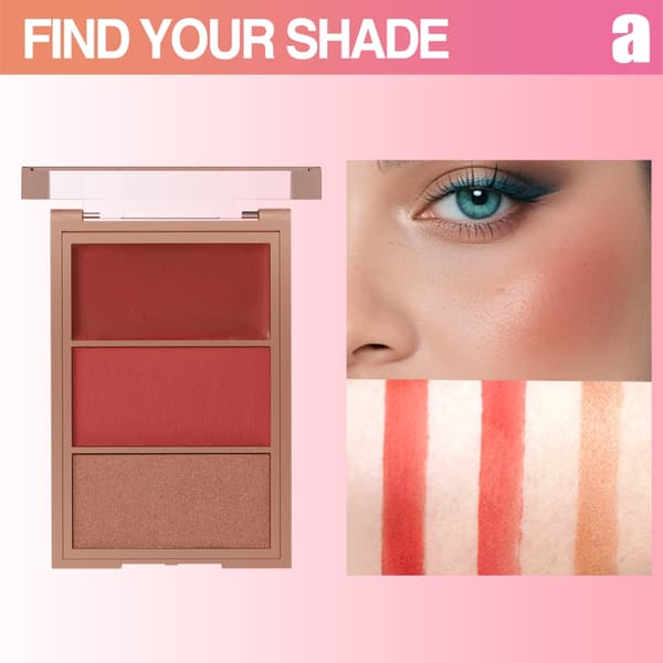 Bærbar Blush Palette Kindben Kontur Blush Highlighting Flush Effekt B