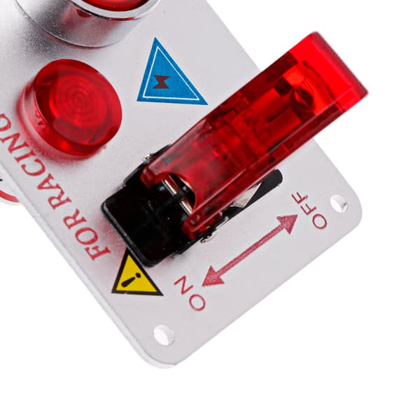 12V Racingbil Motor Start Trykknapp Tenningsbryter Panel Rød LED Vippebryter