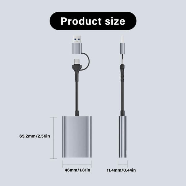 Højeffektive CF-kortlæser USB C-port 10 Gbps transmissionshastighed