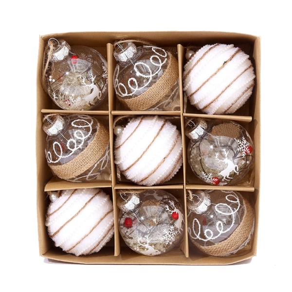 9 st/ set Julkulor prydnader för julgran splittersäkra hängande bollar Holiday Bröllopsfest dekorationer Xmas 5