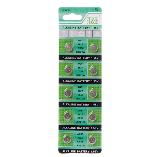 10 Stk. Alkaliske Batterier AG11 1.55V LR721 362 SR721 162 Knapcelle Ur Legetøj Batterier Fjernbetjening