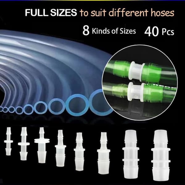 Stabila Plastslangskopplingar Paket 40st Luft Vattenpump Adapter Set