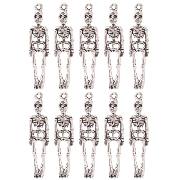 10x Halloween hängen Skeleton Charms Antik Silver för Halsband Örhängen Göra Skull Charm Smycken Tillbehör