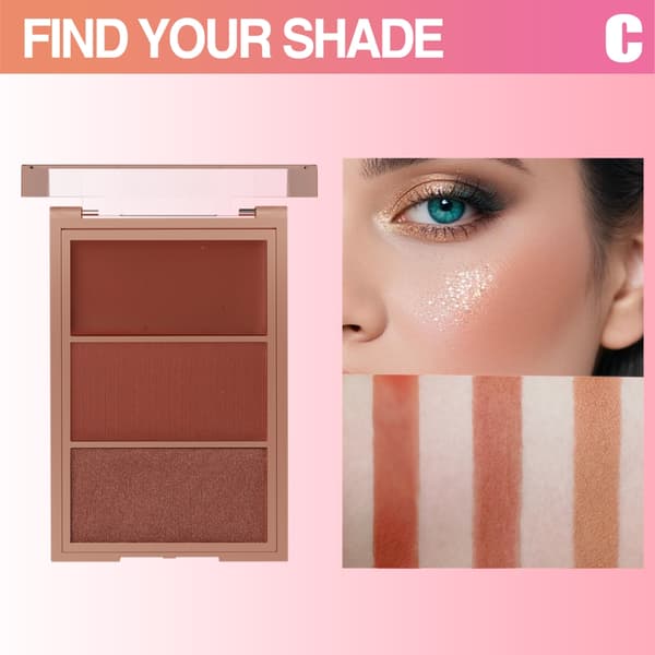 Bærbar Blush Palette Kindben Kontur Blush Highlighting Flush Effekt B
