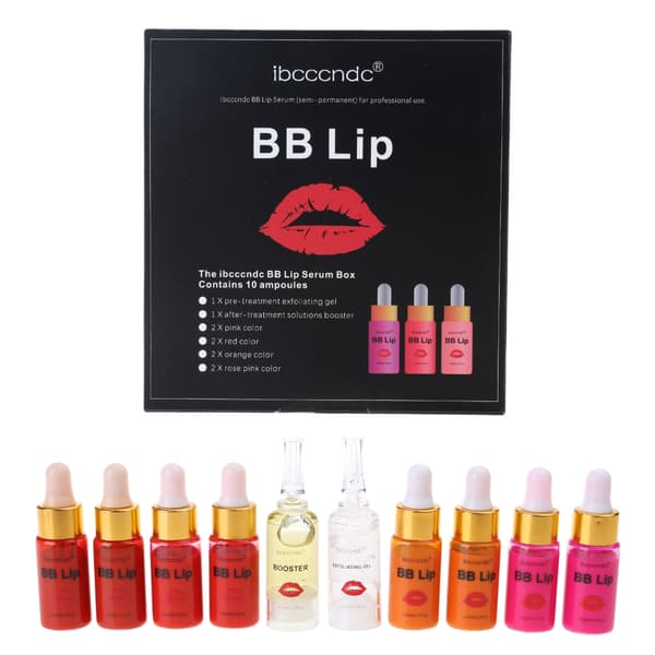 8 farver BB Lips Ampul Serum Kit Lipgloss BB Cream Pigment til læbefarvning