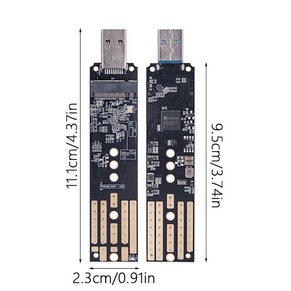 USB3.1 TypeA M.2 NVME SATAs SSD-kapsling Adapter UASP Trim-stöd