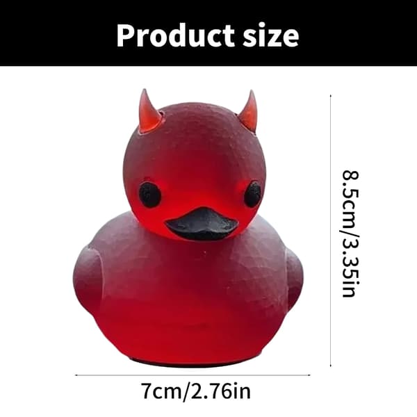 Devil Duck Resin Håndverksstatue Samlerobjekt Skulptur for Halloween, Bilpynt