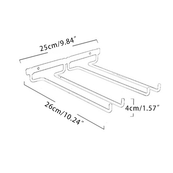 Vinglasställ Väggmonterat Stemware Vinglashållare Glasögon Förvaringshängare Metall Organizer för barkök 2 färger A