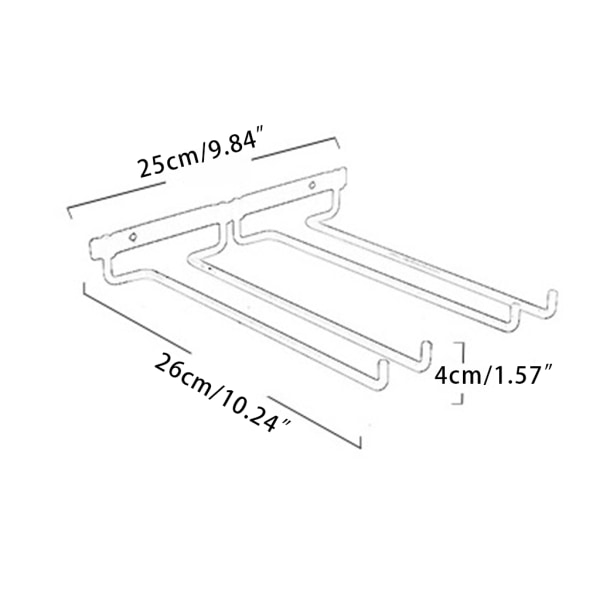 Vinglasställ Väggmonterat Stemware Vinglashållare Glasögon Förvaringshängare Metall Organizer för barkök 2 färger B