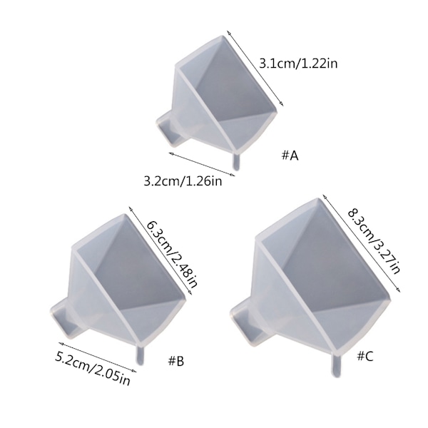Silikone lysform Pyramide lysform til harpiksstøbning, Pyramide harpiksform 8.3cm