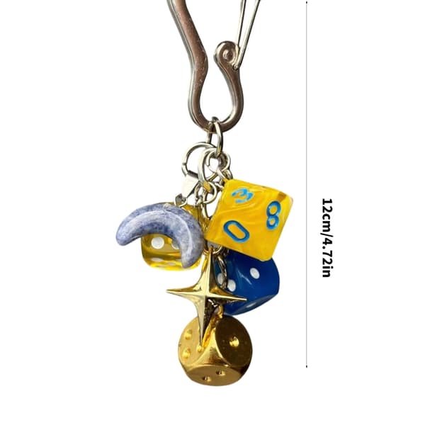 Mode Terninger Charm Nøglering Multifunktionel Terning Amulet Tilbehør til Kvinder Taske