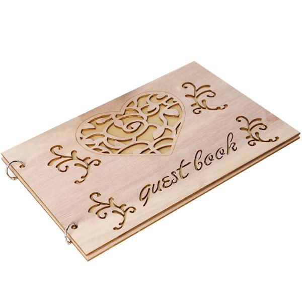 Personlig Gästbok Hjärta Trä Gästböcker Signatur Meddelande Scrapbook Album