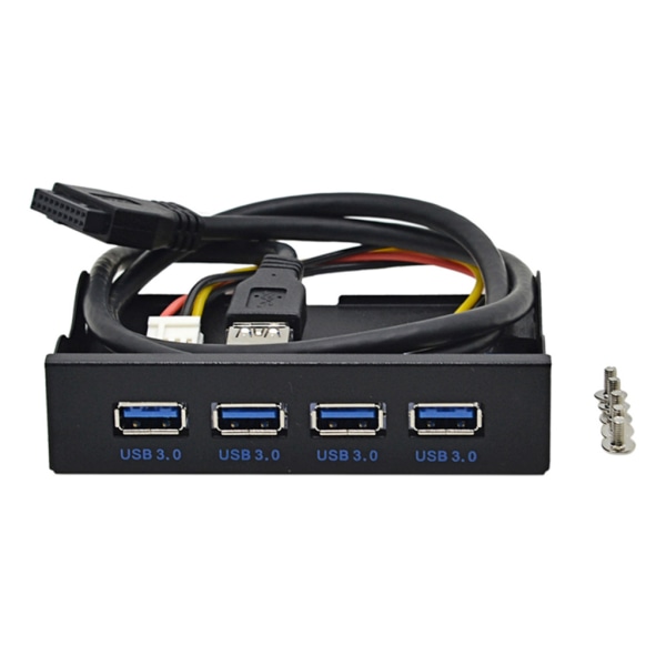 19+1 20-Pin 4 Port USB3.0 Frontpanel Combo Bracket USB 3.0 Hub Adapter för PC Desktop 3.5\" FDD Diskettenhetsfack