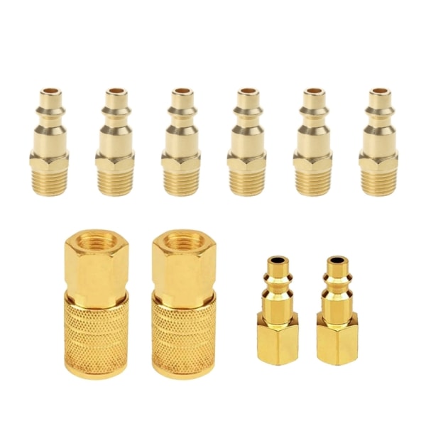 10-pack Luftkoppling & Plug set 1/4 NPT Luftkoppling Industriell Typ Snabbkopplingsset Snabbkoppling för Verkstad