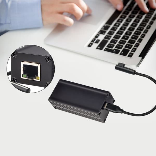 10/100 Mbps PoE til USB C-konverter til smartphone USB C til Ethernet-adapter