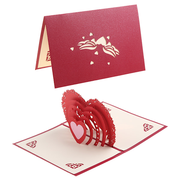 3D Pop Up -kortti Romanttinen rakkaus Onnittelukortti Romanttiset siunauskortit Tarvikkeet