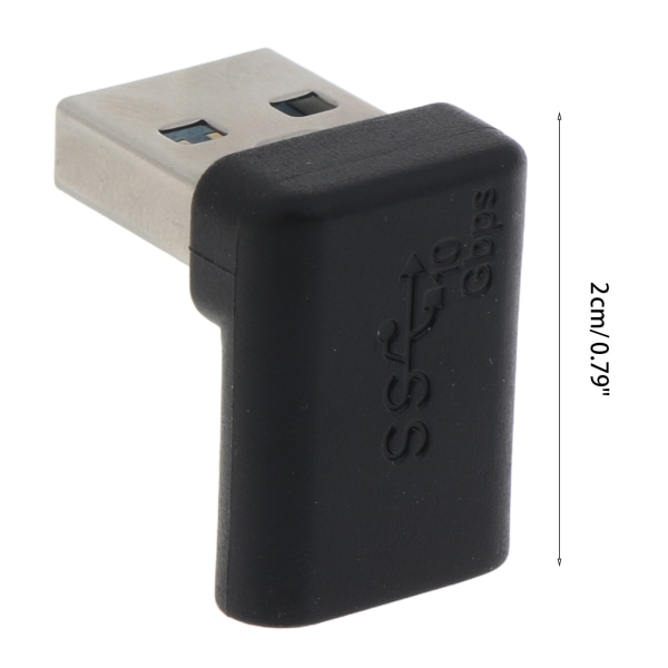 10Gbps 90 grader högervinklad USB 3.0 hane till typ C honadapter Super Speed Data Sync Laddningskonverterare för bärbar dator
