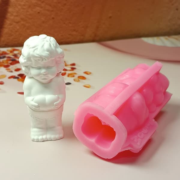 Hjerteholdende engel figur gipsform silikonform for hjemmedekorasjon