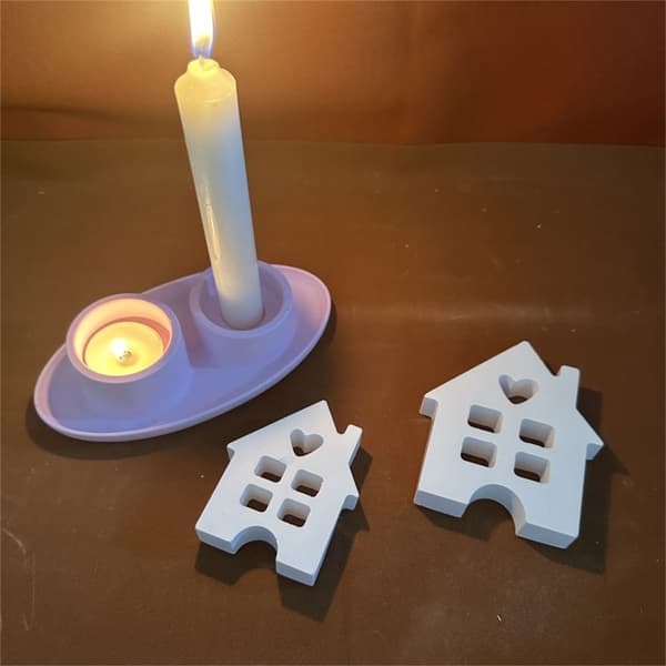 Husformad silikonljusform DIY påskljusform 3D husformar i harts L