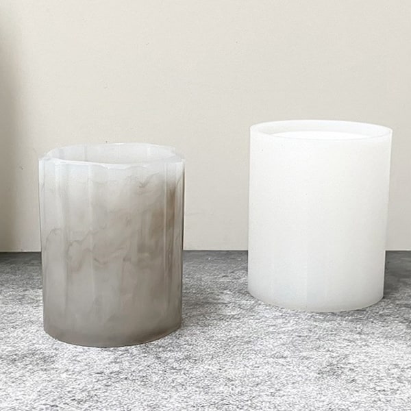 Silikon Epoxyhartsform Blomkrukor Form Handgjord Cylinder Penhållare Form A