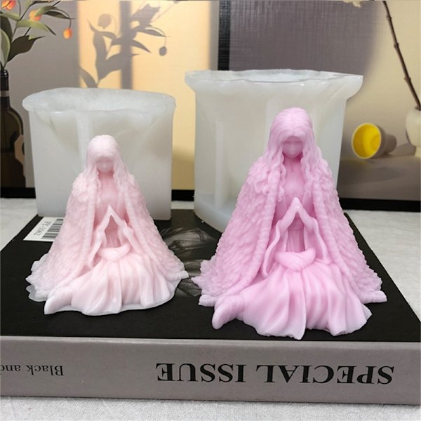Genanvendelig Silikone Lysform Halloween Kvinde Statue Epoxy Resin Form Støbeværktøj til DIY Duftlys Fremstilling