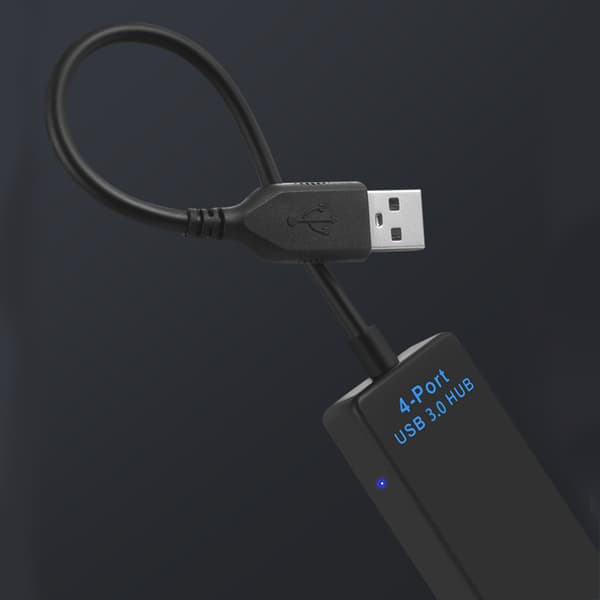 USB3.0 Hub USB-splitter for stasjonær PC, bærbar PC og TV med LED-indikator 5 Gbps