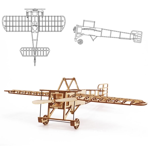 Wood Model Aircraft set Wood Puzzle DIY Wright Flyer modell Flygplan set för barn Vuxen Woodcraft set att bygga present