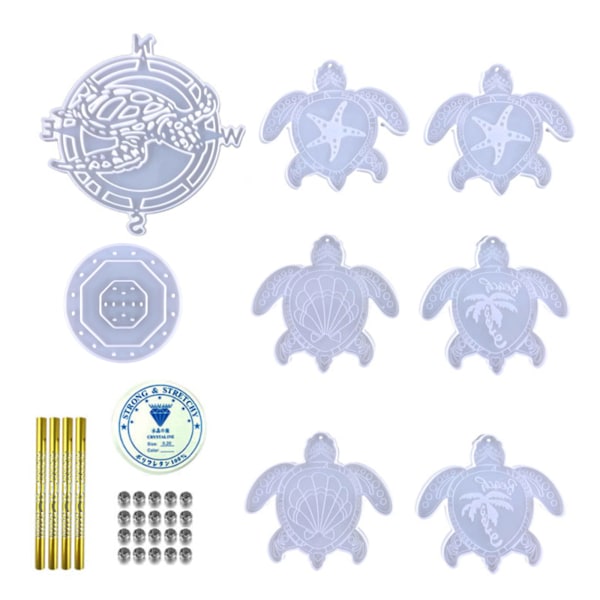 1 set för Turtle Wind Chime Hänge Drop Lim Form Diy för Turtle Wind Chime Vardagsrum Vägghänge Dekoration Silikon