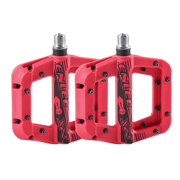 MTB-pedaler Mountainbikepedaler, 3 lager 9/16" lätta nylon Plattformspedaler för Road Mountain BMX Red