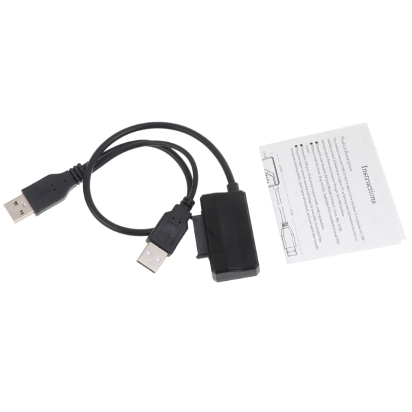 USB 2.0 till 6+7 13-stifts Slim-SATA-kabel med extern USB2.0 power för bärbar dator DVD-ROM CD-ROM ODD