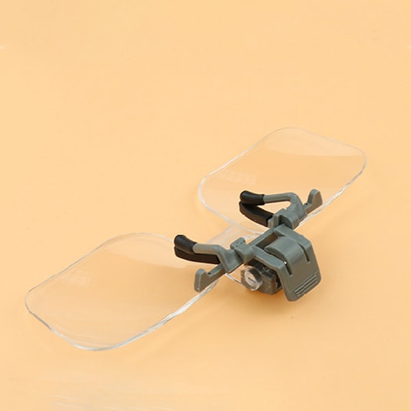 Ramlös förstoringsglas Vikbar handfri klämma på genomskinliga förstoringsglasögon Lins Exakt smyckebedömning watch reparationsverktyg