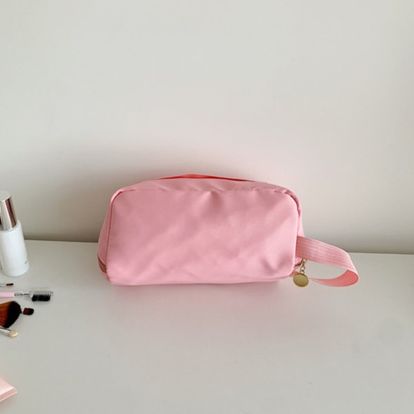 Resekosmetikväska Makeupväska Kvinnor Flickor Nylon Organizer med fack Multifunktionshandväska Portabel Rose red