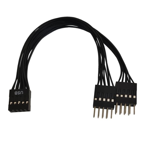 Hovedkort 9-pinners USB2.0-header 1 til 2 forlengelsesadapteromformerkabel 10 cm