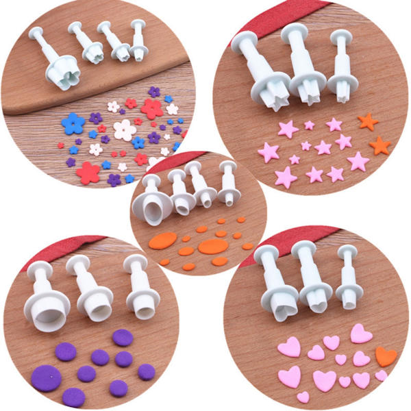 3-delade fondantkutter Flerformade molds Baktillbehör Plastmaterial Perfekt bakpresent till bakningsälskaren Diamond
