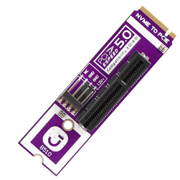 M.2-drevudvidelseskort med PCIe 5.0-kompatible dobbeltprotokoller