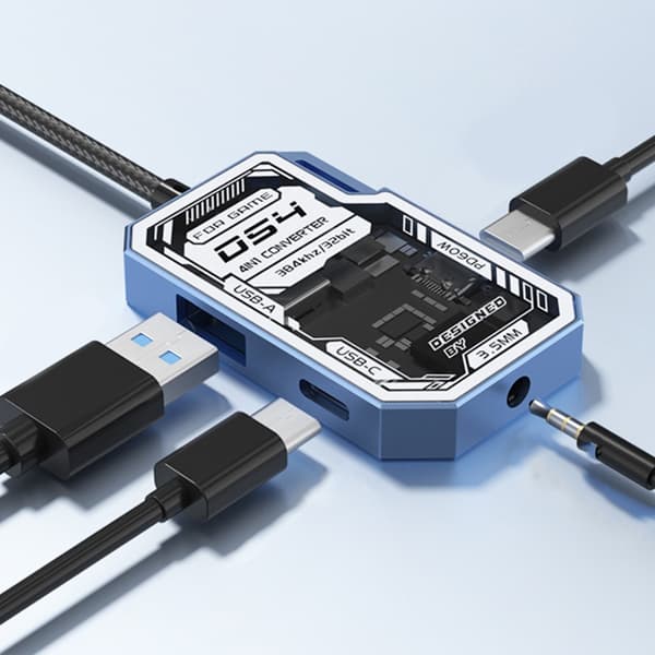 Plugs Play USB C 4 Port Transparent Hub 5 Gbps Dataoverførsel Laptop Tablets PC