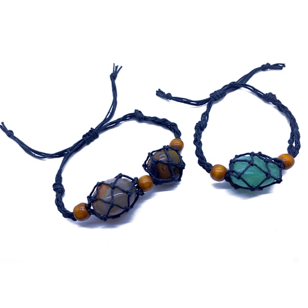 Nätväska Justerbar Armband Sladd Tom Utan Sten Kristall Hållare Armband Natural Healing Gem Macrame Armband Dekor Brown Single net 1