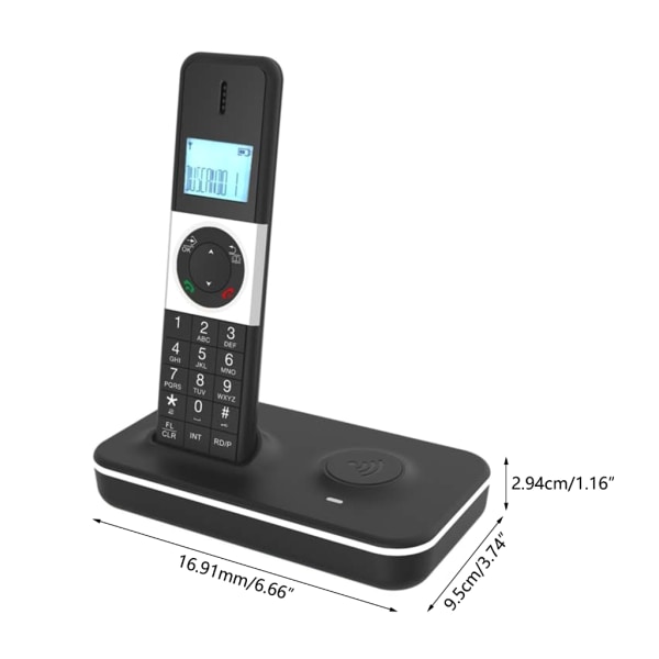 Trådlös fast telefon med nummerpresentation - D1002 digital telefon för hem- och kontorsbruk U.S. regulations