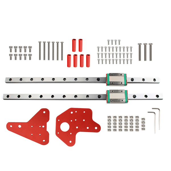 1 Set Dual Z Axis MGN12H Linjär Rails Kit för utskrift för CR-10/CR/10S 3D-skrivardelar Red Back Plate Kit Tillbehör