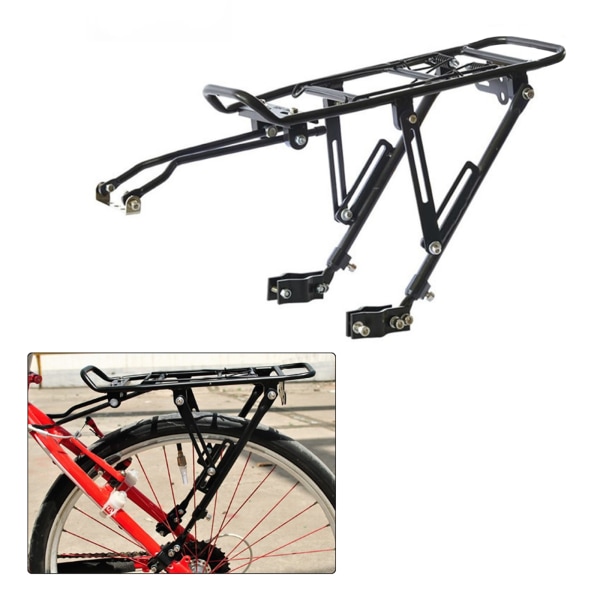 Cykelställ i aluminiumlegering bak Cykelhållare Snabbkoppling Justerbar legerad cykel för bärare Enkel att installera Svart