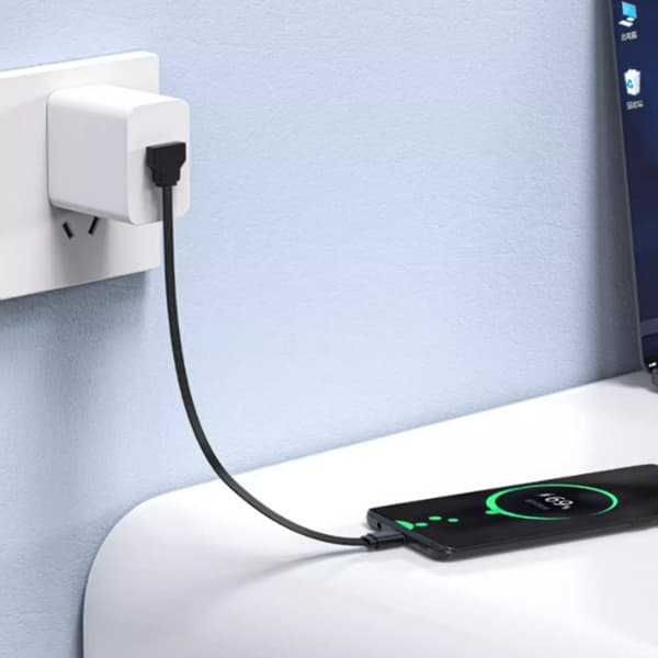 USB C til USB A 2.0-kabel 90 grader 65W hurtiglading og 480 Mbps datasynkronisering 1m Bend down