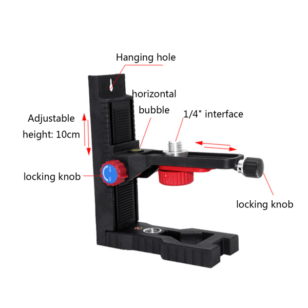 La ser Level Magnetic Bracket L-form Justerbar 1/4" och 5/8" Mount Adapter Line Laser Positioneringsbas