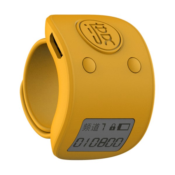 Mini Digital LCD Elektronisk Finger Ring Hand Tally Counter 9 siffror Yellow