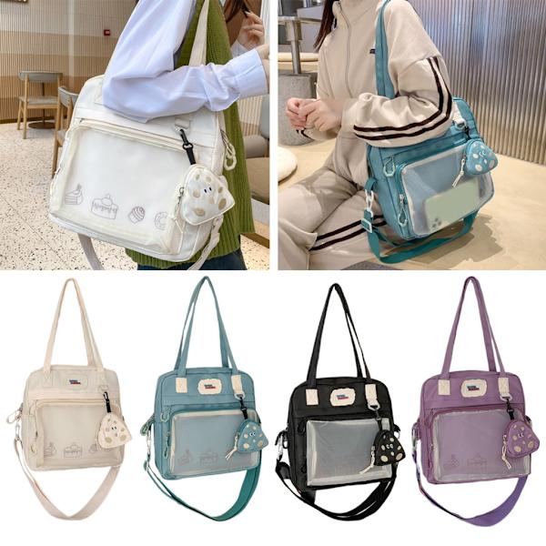 Damaxelväska med stor kapacitet Matchande JK Tote Handväska Messenger-väska Studenter Söt Ita-väska Crossbody-väska för tonåringar Beige