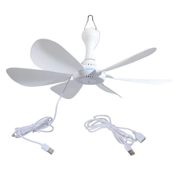 USB Loftventilator 5V Luftkølende Ventilator 6 Aftagelige Blade Bærbar Hængende
