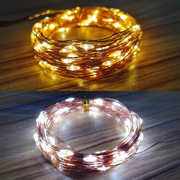 Vattentät Garland Fairy String Lamp Silver Wire Nattljus USB driven för 3m C
