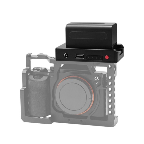 PULUZ DSLR kameraklämma Batteriadapterplatta NPF970 Batteri Metallfäste för Canon / Nikon / Panasonic